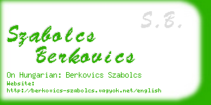 szabolcs berkovics business card